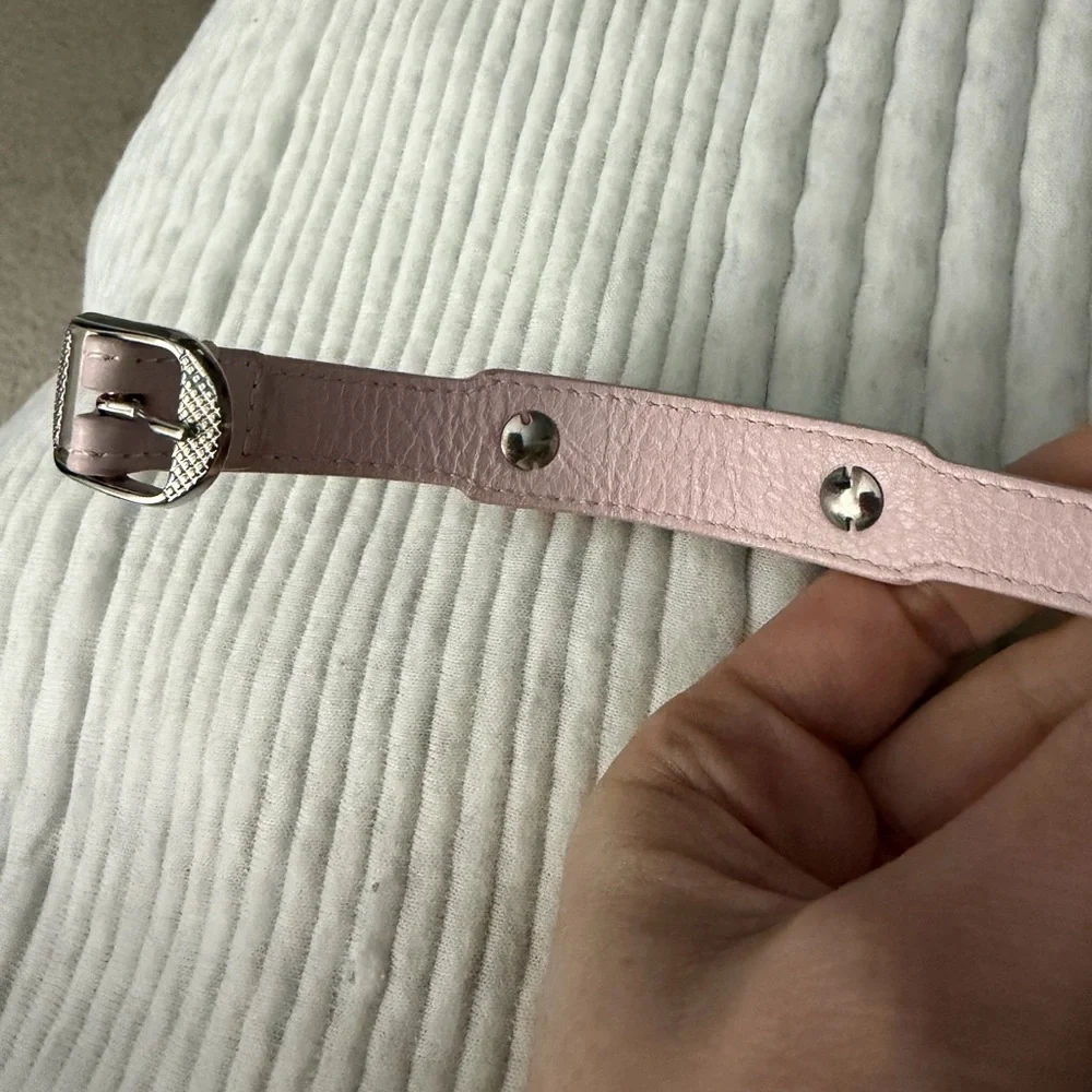 AUTHENTIC Balenciaga Light Pink Bracelet with Silver Buckle - Picture 9 of 9